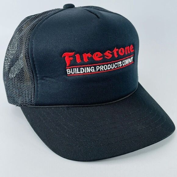 Firestone Building Products Mesh Snapback Trucker VTG Hat Cap - Picture 1 of 9